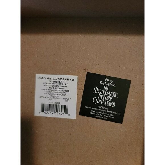 New Nightmare Before Christmas Wooden Plaque Jolly Christmas 6x6 Jack Zero Sign - Picture 3 of 5